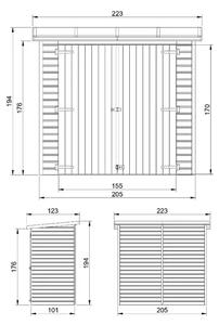 Барака за инструменти - 205 x 101 см – 2 м2