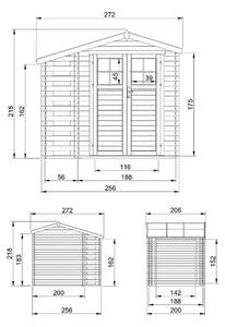 Барака с навес - 256 x 200 см – 5 м2