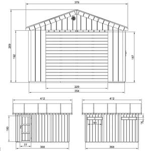 LP® SmartSide® панелен гараж – 354 x 368 cm – 13 m2