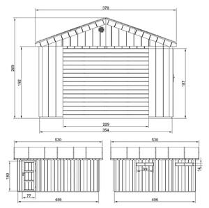 LP® SmartSide® панелен гараж – 354 x 486 см – 17 м2