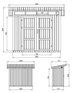 LP® SmartSide® панелен навес с под – 118 x 250 см – 3 м2