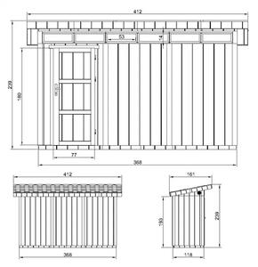 LP® SmartSide® панелен навес с под– 118 x 368 см – 4 м2