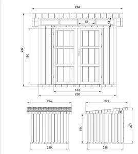 LP® SmartSide® панелен навес – 236 x 250 cm – 6 m2