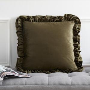 Кадифена декоративна възглавница 43x43 cm Velvet Double Frill – Catherine Lansfield