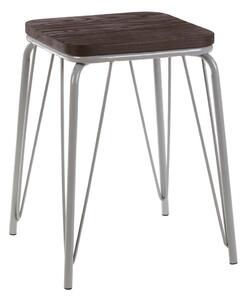 Сив/в тъмно естествен цвят стол от масивен бряст District – Premier Housewares