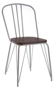 Сив/в тъмно естествен цвят трапезен стол от масивен бряст District – Premier Housewares
