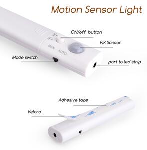 Aigostar - LED лента с димер и сензор 1м LED/2W/4xAAA 3000K IP65
