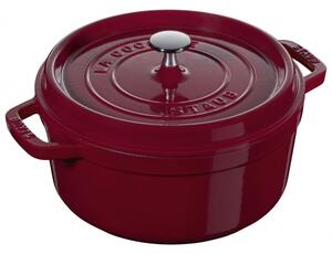 Чугунена тенджера Staub La Cocotte 40502-278-0, 6.7 л, 28 см, -20°C До 260°C, Емайл, Капак с капкова структура, Индукция, Бордо