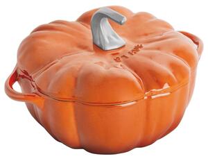 Чугунена тенджера във формата на тиква Staub Pumpkin P687129, 24 см, 3.45 л, Индукция и фурна до 240C, Емайлно покрития, Оранжев