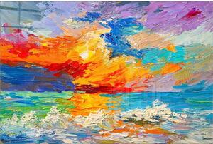 Картина върху стъкло 70x50 cm Abstract Sunset - Wallity