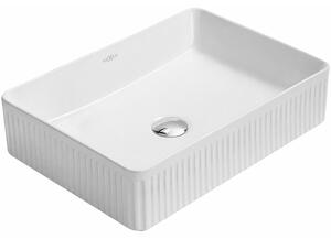 Mexen Grovo рифована мивка върху плот 51 x 37 см, бяла - 22305100