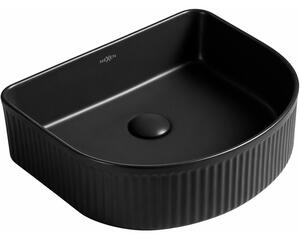 Mexen Grovo рифована мивка за плот 41 x 36 см, черна мат - 22304285