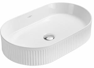 Mexen Grovo умикалка върху плота рифелована 49 x 31 см, бяла - 22304900