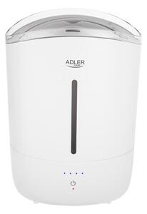 Овлажнител на въздух Adler AD 7971, 30W, 5 l резервоар, подходящ за помещения с площ до 20m², 4 скорости, автоматично изключване, филтър против котлен камък, бял