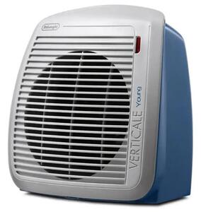 Вентилаторна печка DeLonghi HVY1020 EX:3, 2000W, 2 степени на мощност, термостат, механично управление, отопляема площ до 60 m3, синьо-бяла