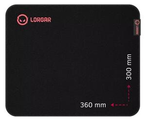 Подложка за мишка Lorgar Main 323, гейминг, черна, 360 x 300 x 3 мм