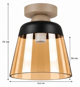 BRILAGI-LED Плафон R GLASS 1xE27/60W/230V pr.15,5cm бежов/димно бежов