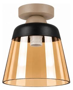 BRILAGI-LED Плафон R GLASS 1xE27/60W/230V pr.15,5cm бежов/димно бежов