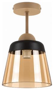 BRILAGI-LED Плафонен полилей R GLASS 1xE27/60W/230V Ø 15,5 см бежово/димно бежово