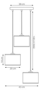 Елегантен полилей на кабел LUX 3xE27/15W/230V черен/златист