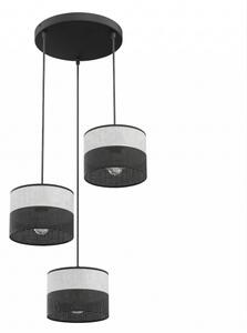 Полилей на кабел KARBON 3xE27/15W/230V черен/сив