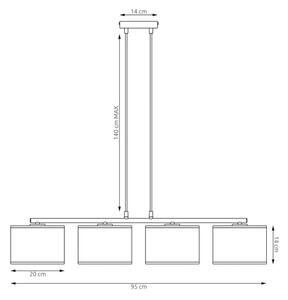 Полилей на кабел LUX 4xE27/15W/230V черен/златен