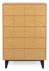 Комод с чекмеджета от дъб Camden Herringbone, 80 x 123 cm Mora - Woodman