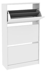 Плоска обувна стойка Duo за 18 двойки в бял цвят 73x26x119см