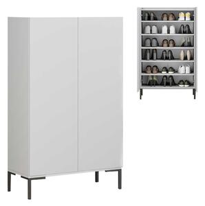Меламинов многофункционален шкаф - шкаф за обувки в бял цвят 72x34x119см