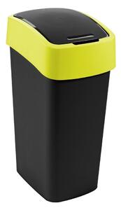 Жълто/черно пластмасово кошче за боклук за рециклиране 45 l Flip Bin – Curver