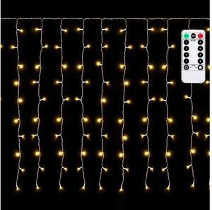 Aigostar - външна LED коледна гирлянда 150xLED/6W/230V/8 функции 1,5x1m IP44 топло бяло+ДУ