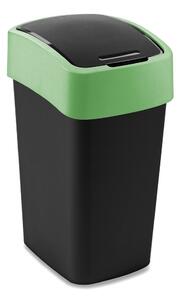 Зелено/черно пластмасово кошче за боклук за рециклиране 25 l Flip Bin – Curver