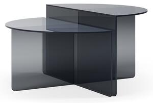 Сиви стъклени кръгли масички за кафе в комплект 2 бр. ø 80 cm Velta – MOME