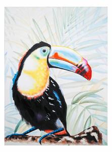 Картина Alexandra House Living Toucan Дебел мъхест вълнен плат Cмърч 120 x 3 x 90 cm