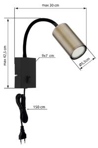 Globo 57911WM - Гъвкав аплик ROBBY 1xGU10/25W/230V черен/месинг