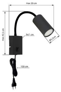 Globo 57911WB - Гъвкав аплик ROBBY 1xGU10/25W/230V черен