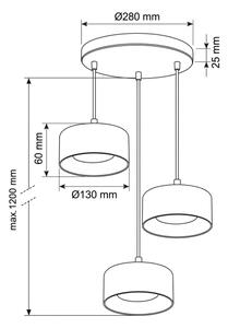 Brilagi - LED Полилей на кабел AURA LUX 3xGX53/30W/230V черен/димчат