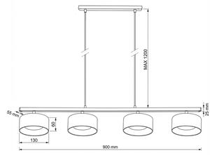 Brilagi - LED Подвесен полилей на кабел AURA LUX 4xGX53/30W/230V черен/златен