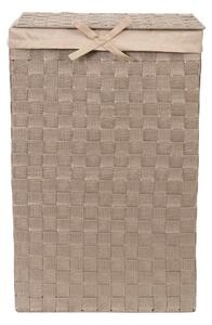 Кафяв кош за пране с капак Кош за пране Linen, височина 60 cm - Compactor