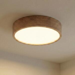 TEMAR LIGHTING Осветително тяло за таван Cleo, Ø 48 cm, 4 светлини, дъбово дърво, E27, Затъмняване, Дърво, Дневна/трапезария, Дървесина, Модерен