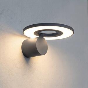 Arcchio LED външна стенна лампа Tovio, антрацит, въртяща се, Сив, Алуминий, Модерен