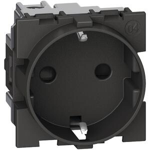 Контакт шуко P30 LEGRAND Living Now, 2 модула, 2Р+Е, 16A, 250V, черен
