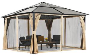 Модерна градинска беседка Santiago Premium 4x4m Garden Point бежова