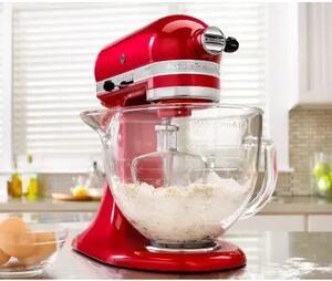 Планетарен миксер KitchenAid Artisan 5KSM185PSEER, 300W, 4.8L, червен