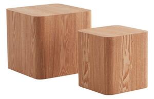Странични масички в комплект 2 бр. от декор от ясен 40x40 cm Cubo – Jotex