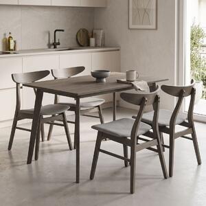 Комплект маса и столове Benson-Orlean 5 части сив рустик 120x75x75 см