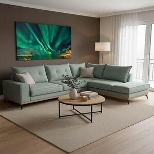 Ъглов диван ляв ъгъл Luxury II Ciel - Крем - Черен 290x235x90 см