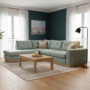 Ъглов диван десен Бостън Сиел - Крем - Натурален 280x225x95 см