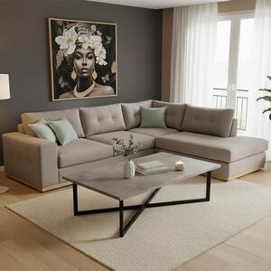 Ъглов диван ляв ъгъл Бостън Слон - Небесносин - Натурален 280x225x95 см