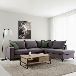 Ъглов диван ляв ъгъл Бостън тъмен сив - тъмен зелен 290x235x95 см